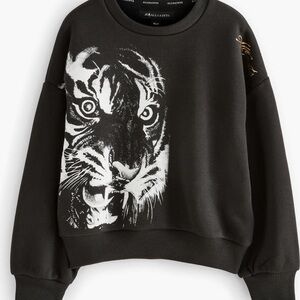 All Saints Black Tiger Print Kids Sweatshirt
